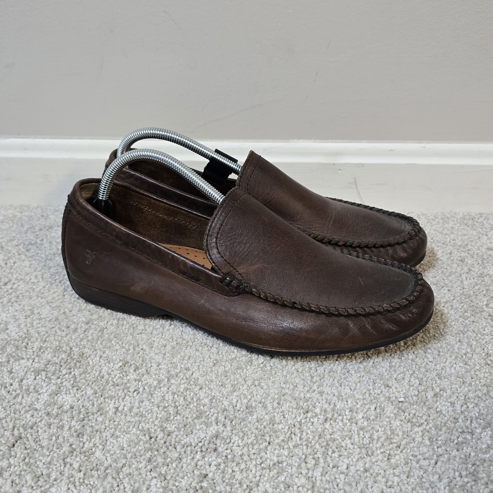 Frye Lewis Venetian Brown Leather Men's Loafer Slip On Shoe Size 10.5‎